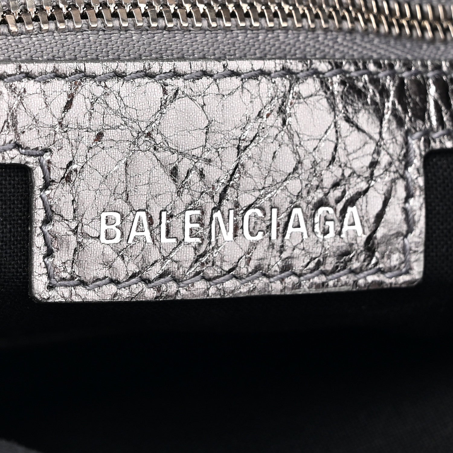 Balenciaga Metallic Agneau Arena Crystal Le Cagole Bucket Bag XS Silver 6 of 10