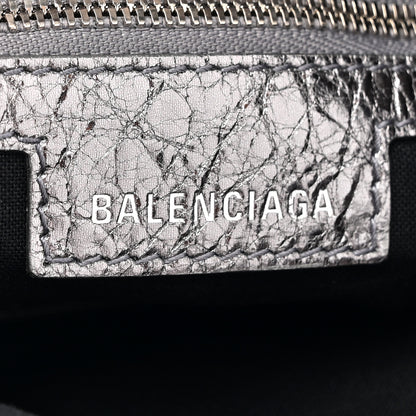 Balenciaga Metallic Agneau Arena Crystal Le Cagole Bucket Bag XS Silver 6 of 10
