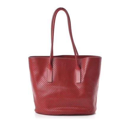 Prada Vitello Drive Perforated Perforated Tote Fuoco 1 of 11