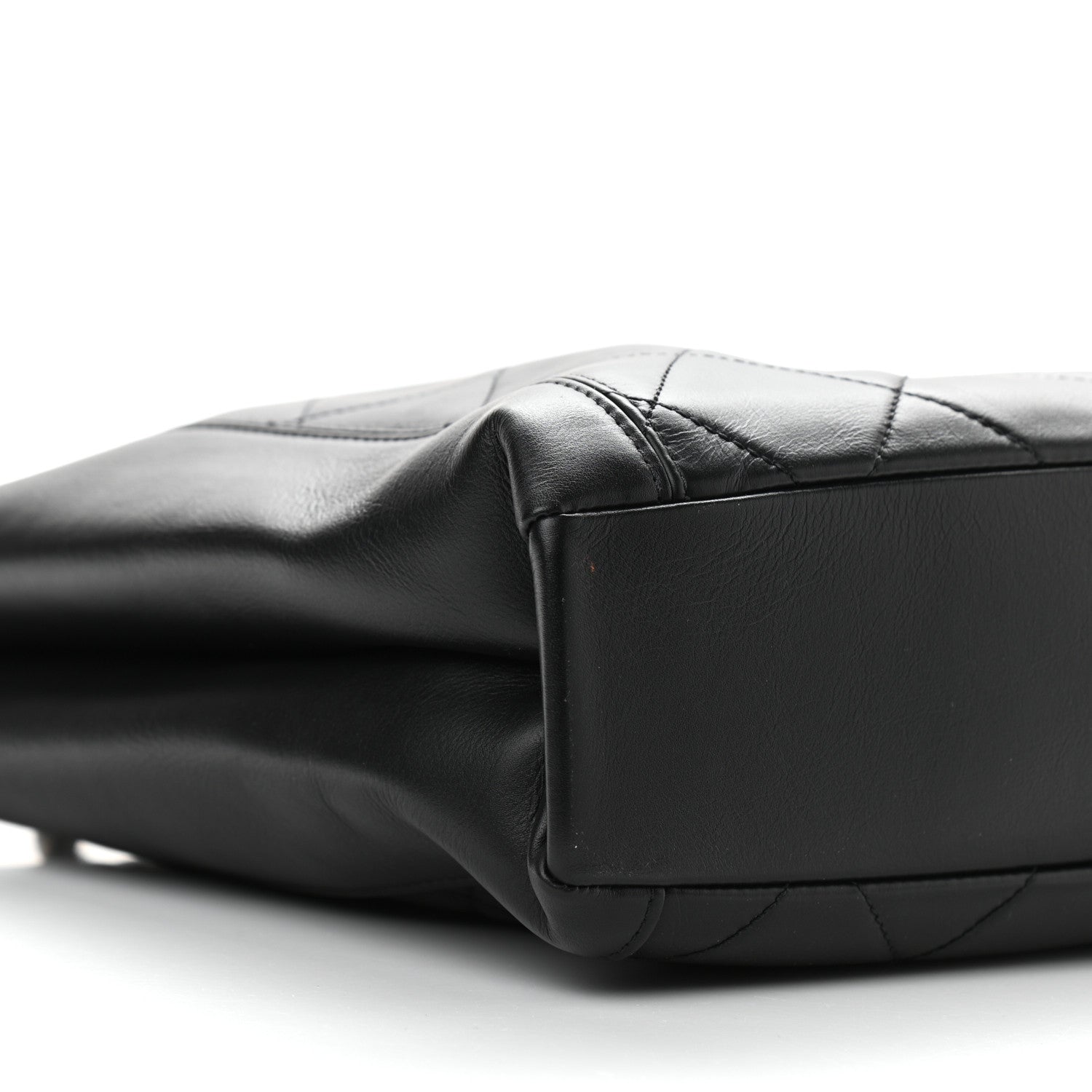 Chanel Calfskin Quilted CC Front Pocket Shopping Tote Black 9 of 10