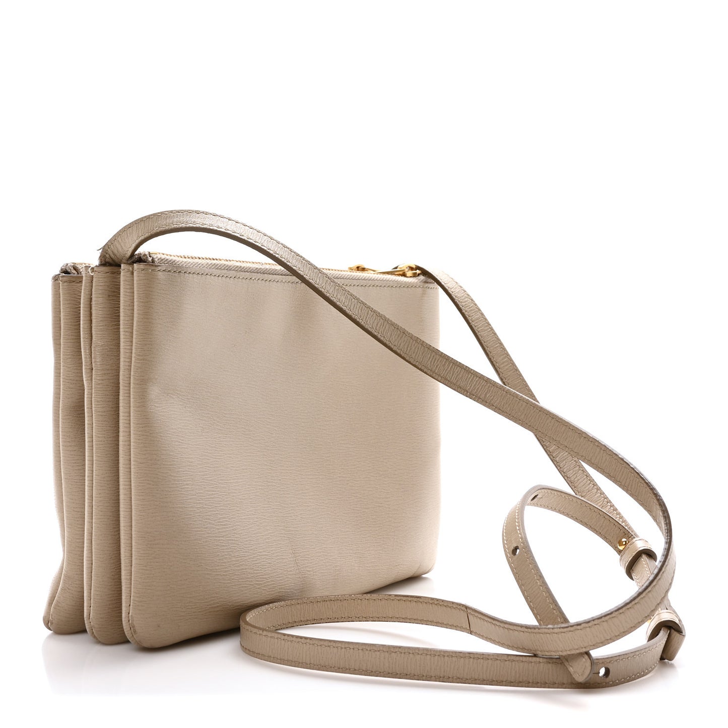 Liege Calfskin Small Trio Crossbody Bag Taupe