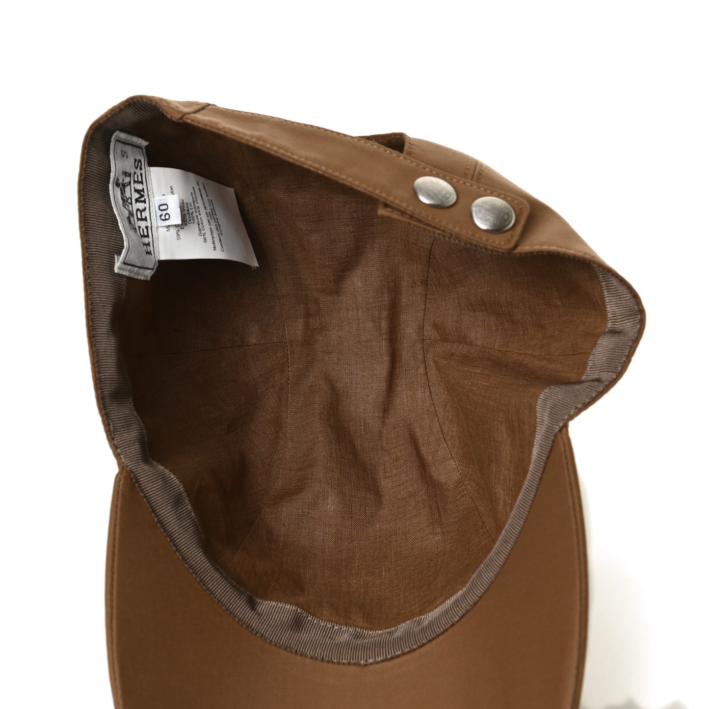 Technical Gabardine Calfskin H Droit Miles Cap 60 Nicotine