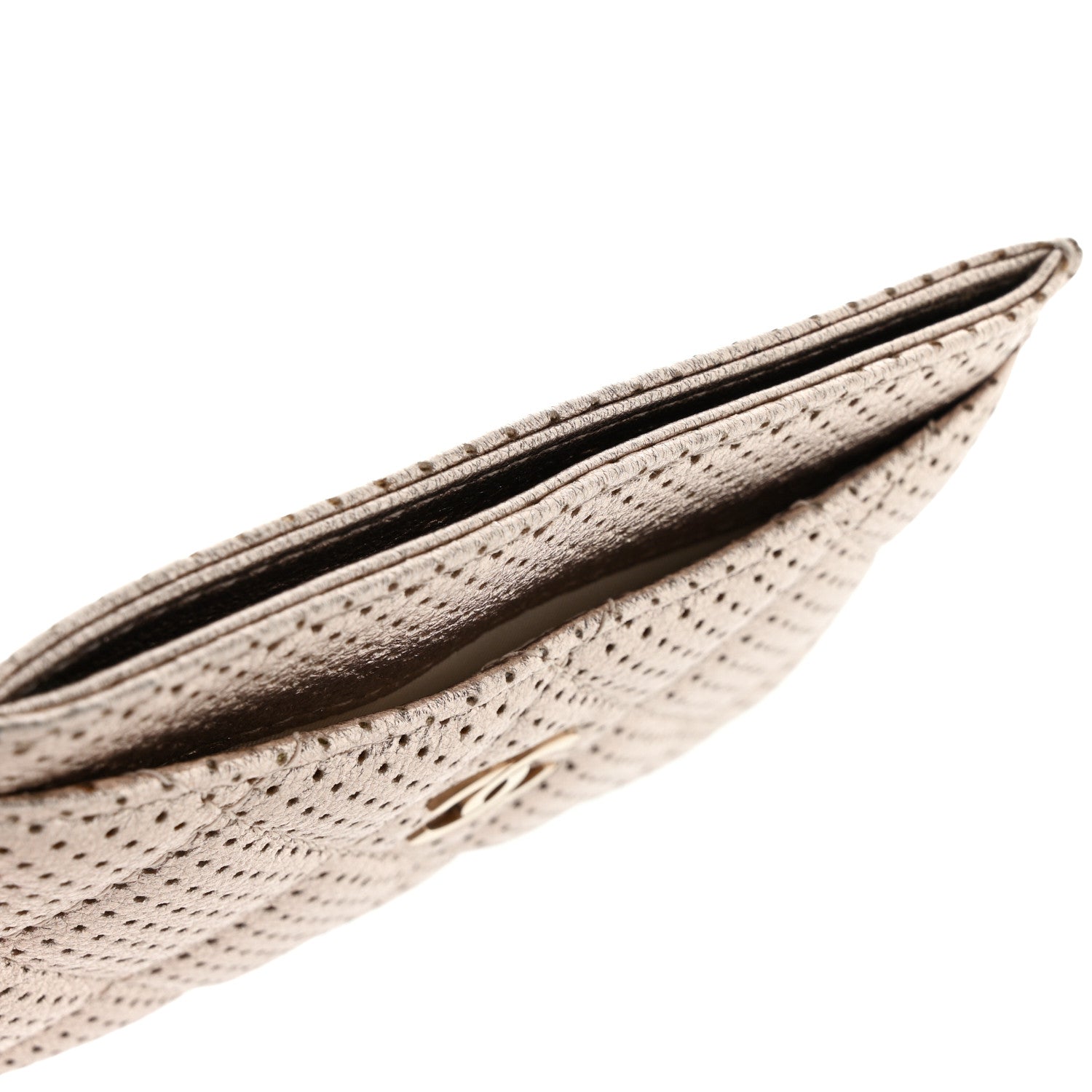 Chanel Metallic Calfskin Pixel Effect Card Holder Pink 9 of 9