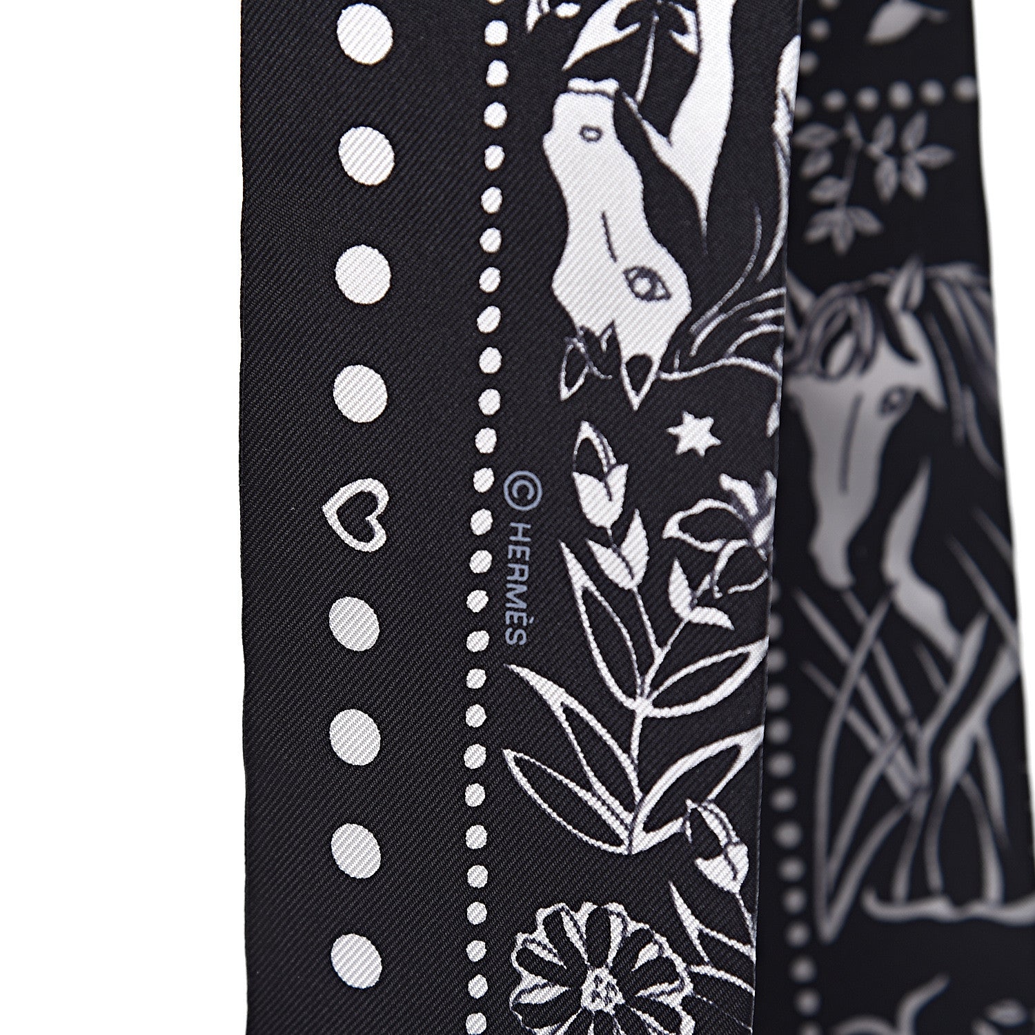 Hermes Silk Entre Ciel Et Mer Twilly Black White 4 of 5