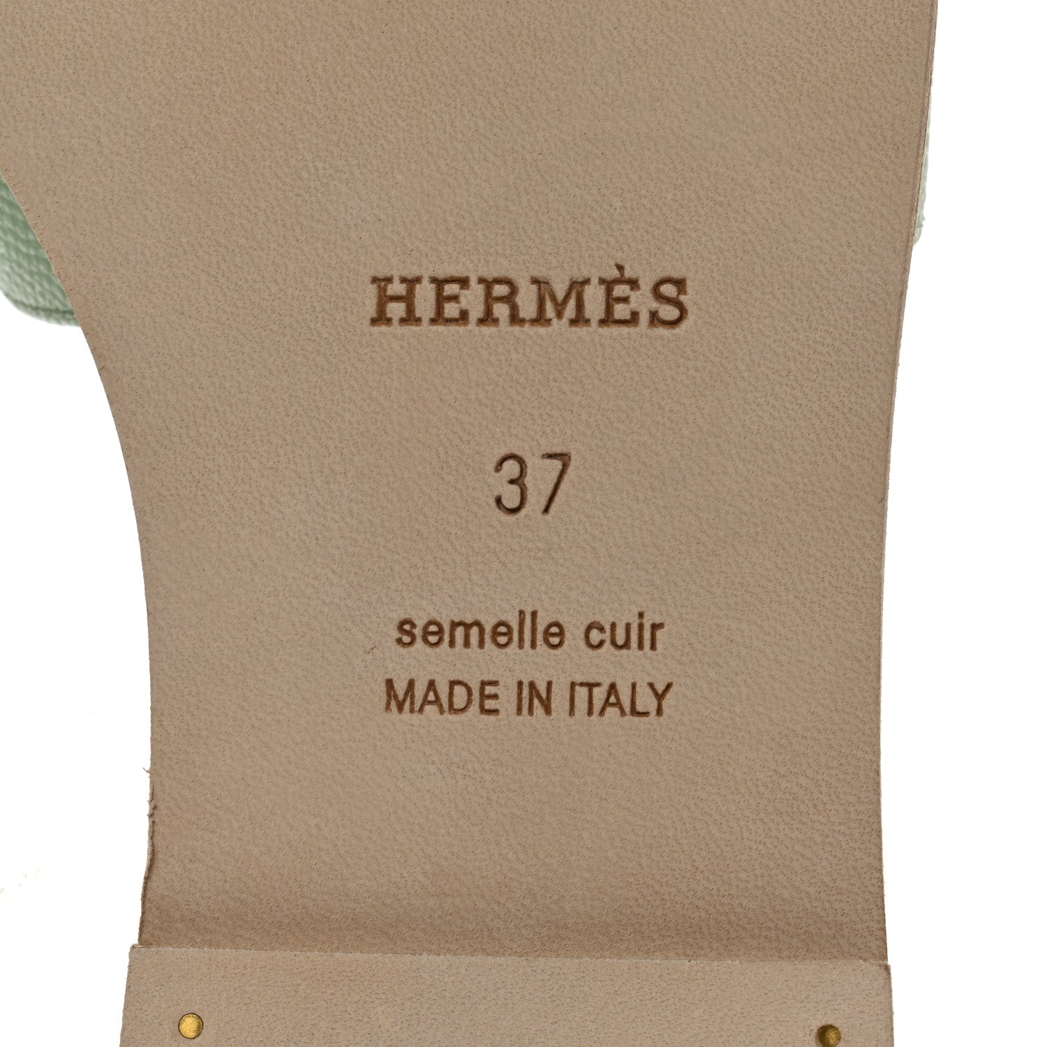 Hermes Epsom Oran Sandals 37 Vert Jade 8 of 9