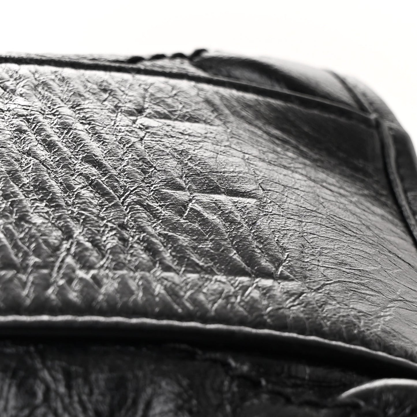 Crinkled Calfskin Matelasse Monogram Medium Niki Shopper Tote Black