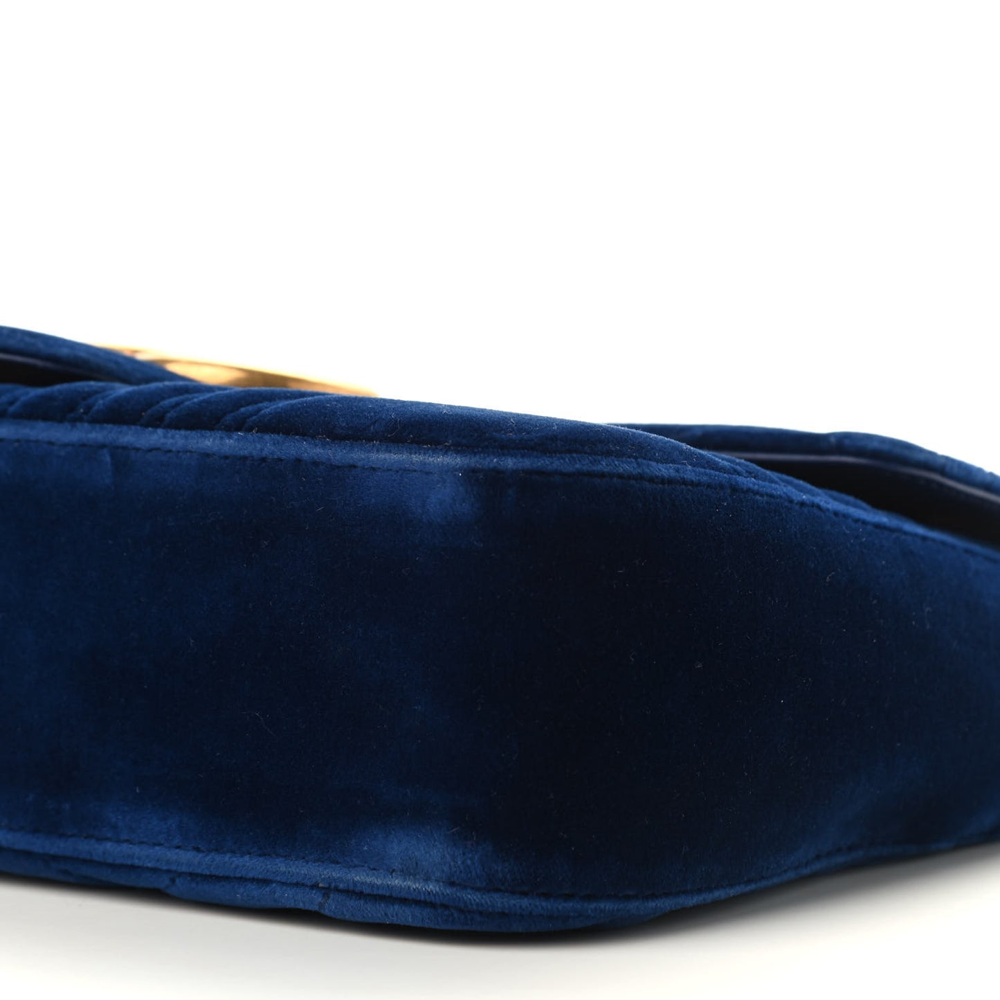 Velvet Matelasse Medium GG Marmont Shoulder Bag Cobalt Blue