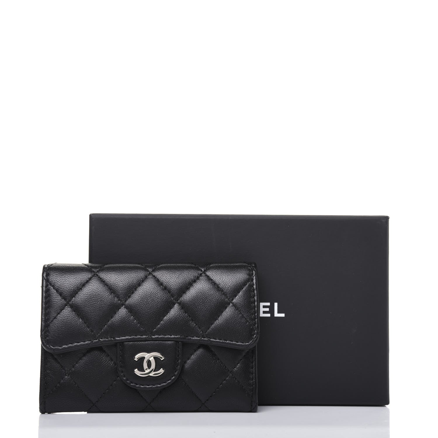 Chanel Lambskin Quilted Flap Card Holder Black 14 of 14