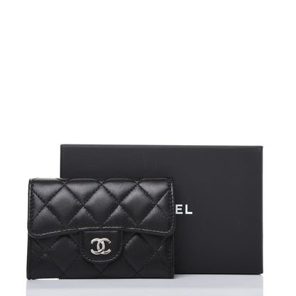 Chanel Lambskin Quilted Flap Card Holder Black 14 of 14