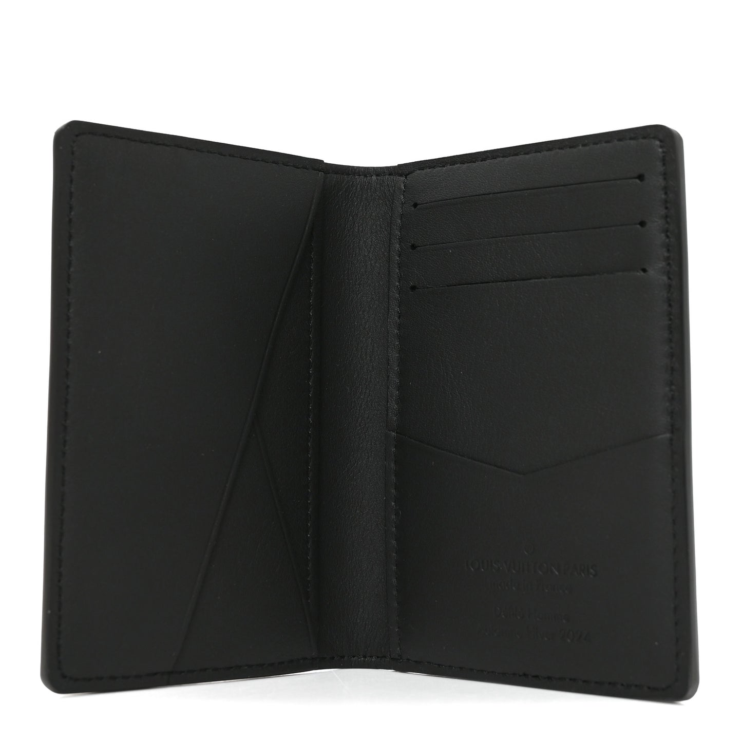 Brushed Monogram Pocket Organizer Black White