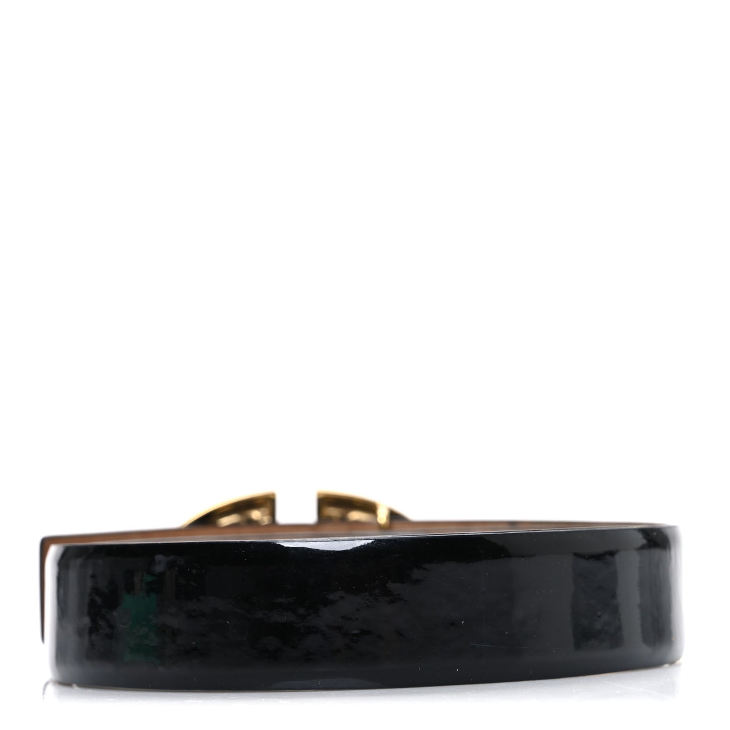 Glossy Calfskin VLogo Belt 80 32 Black