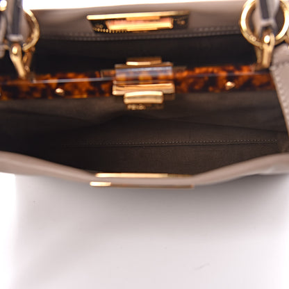 Fendi Vitello Seta Plexiglass Tortoise Medium Peekaboo Iconic Satchel Tortora 7 of 10