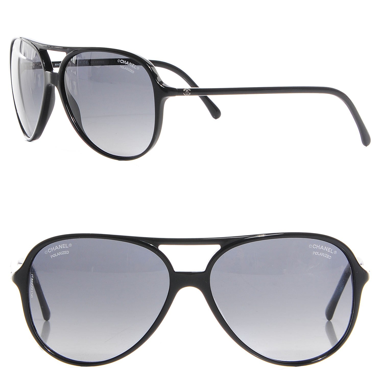 Chanel Polarized Aviator Sunglasses 5287 Black 1 of 8