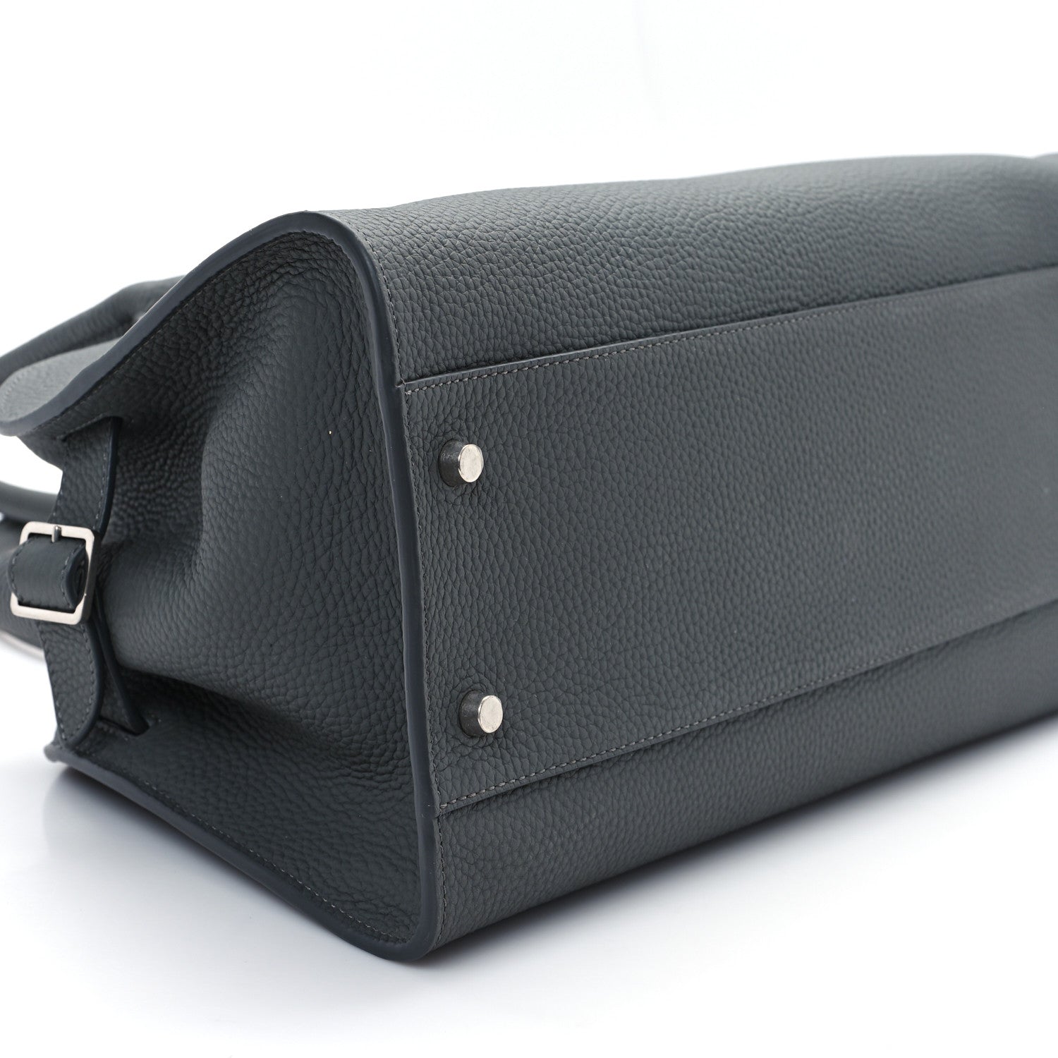 The Row Grained Calfskin Margaux Shoulder 12 Timouse Grey 8 of 10