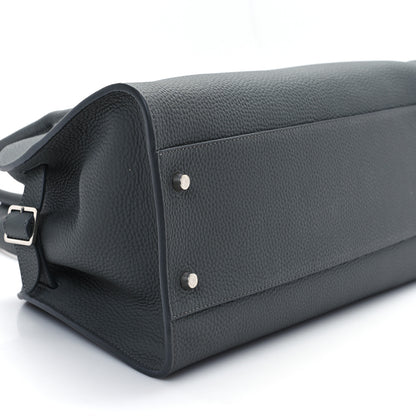The Row Grained Calfskin Margaux Shoulder 12 Timouse Grey 8 of 10