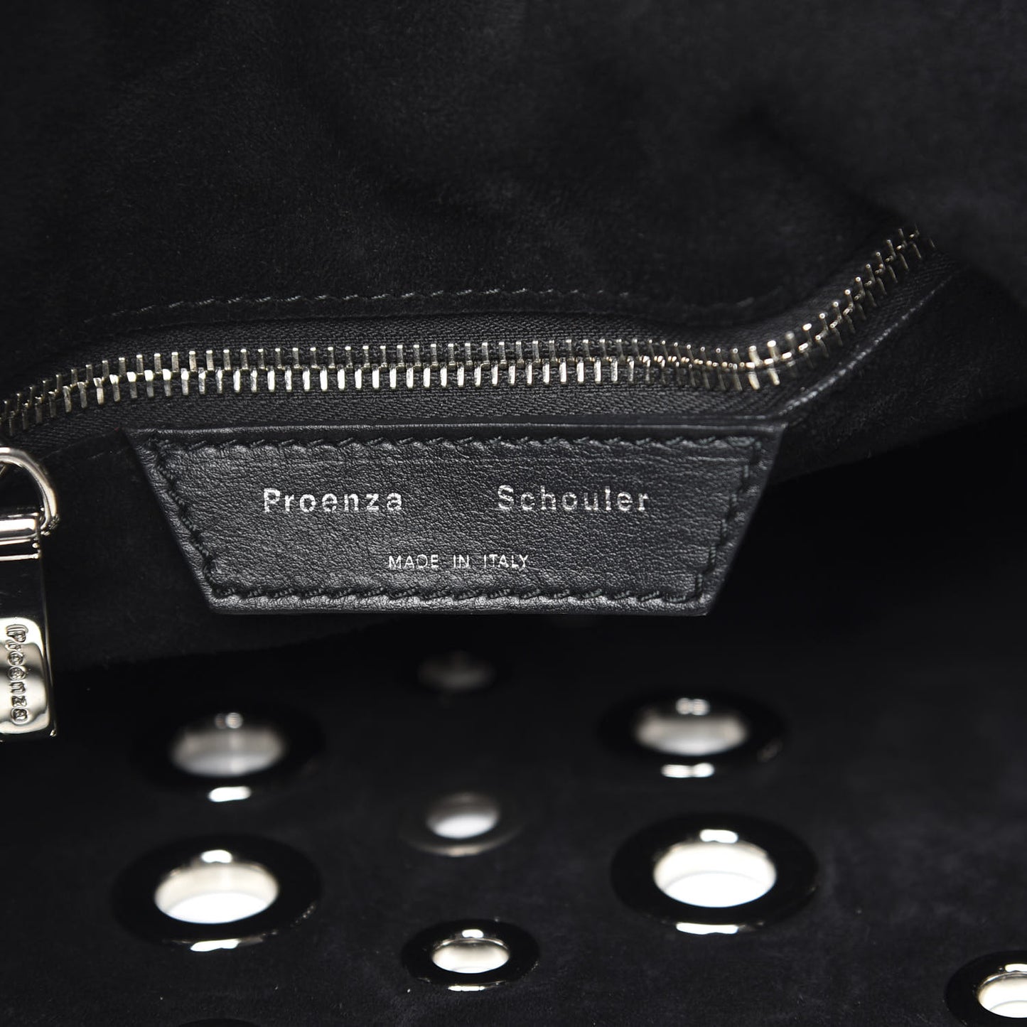 Soft Calf Medium Grommet Studded Tote Black