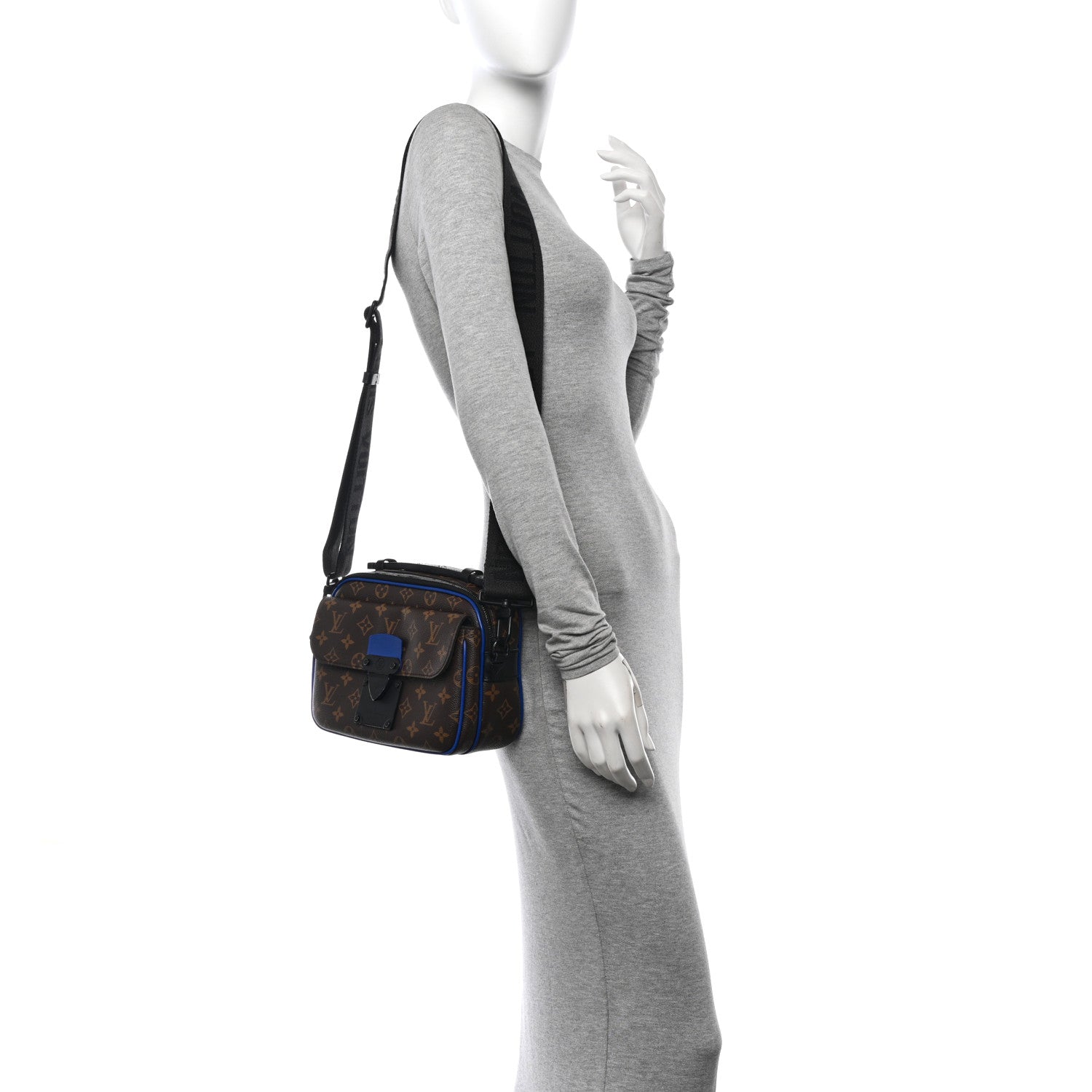 Louis Vuitton Monogram Macassar S Lock Messenger Blue 2 of 10