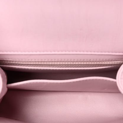 Chanel Crumpled Lambskin Quilted Mini CC Links Top Handle Flap Light Pink 5 of 10