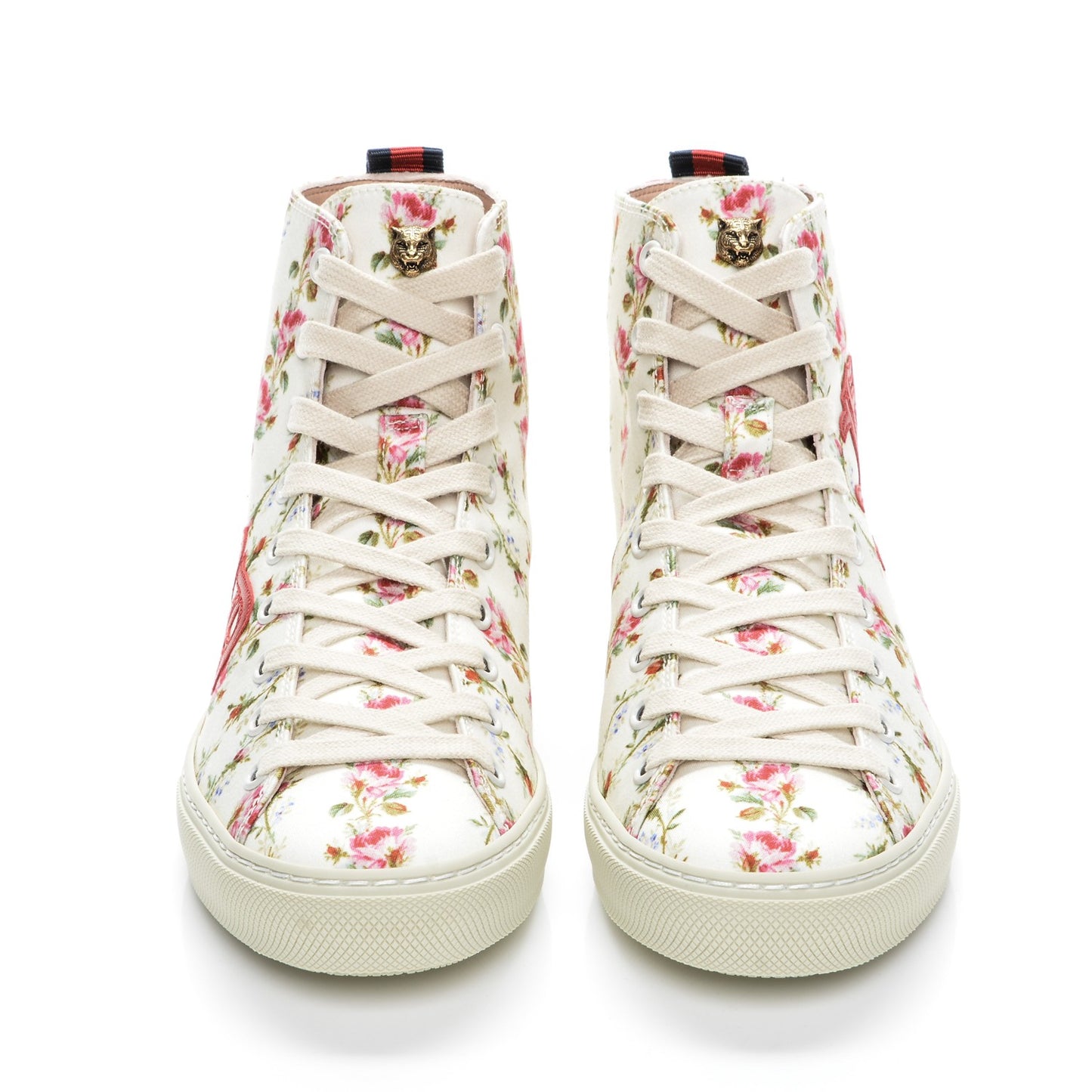 Canvas Romantic Print Major Blind For Love High Top Sneakers 35.5 in Ivory