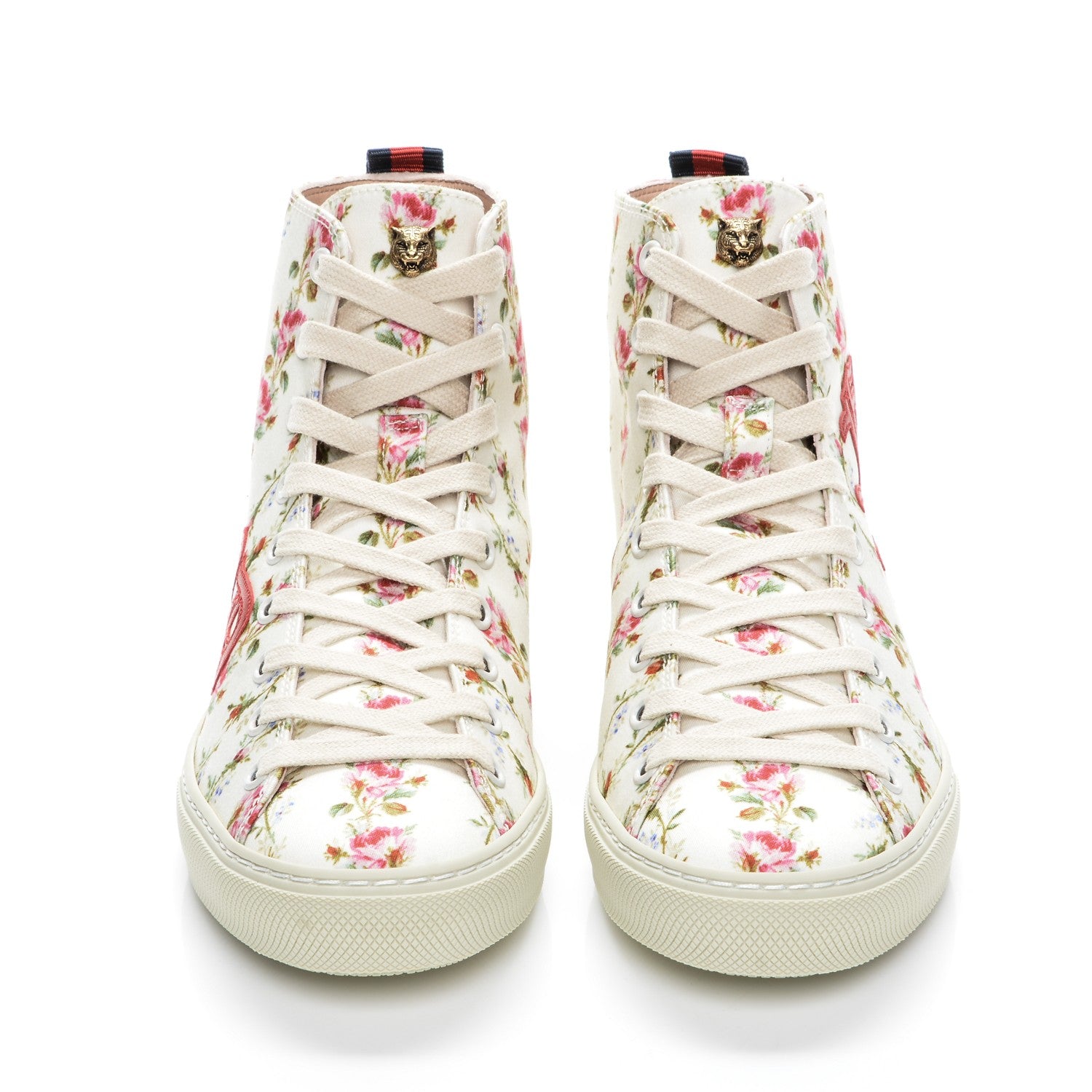 Gucci Canvas Romantic Print Major Blind For Love High Top Sneakers 35.5 in Ivory 2 of 11
