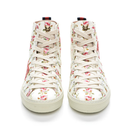 Gucci Canvas Romantic Print Major Blind For Love High Top Sneakers 35.5 in Ivory 2 of 11
