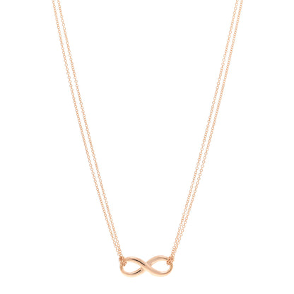 Tiffany 18K Rose Gold Infinity Double Chain Pendant Necklace 1 of 4
