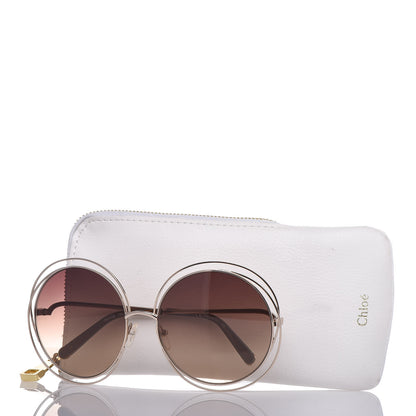 Chloe Oversized Round Carlina Oversized Round Sunglasses CE114ST Gold 7 of 7
