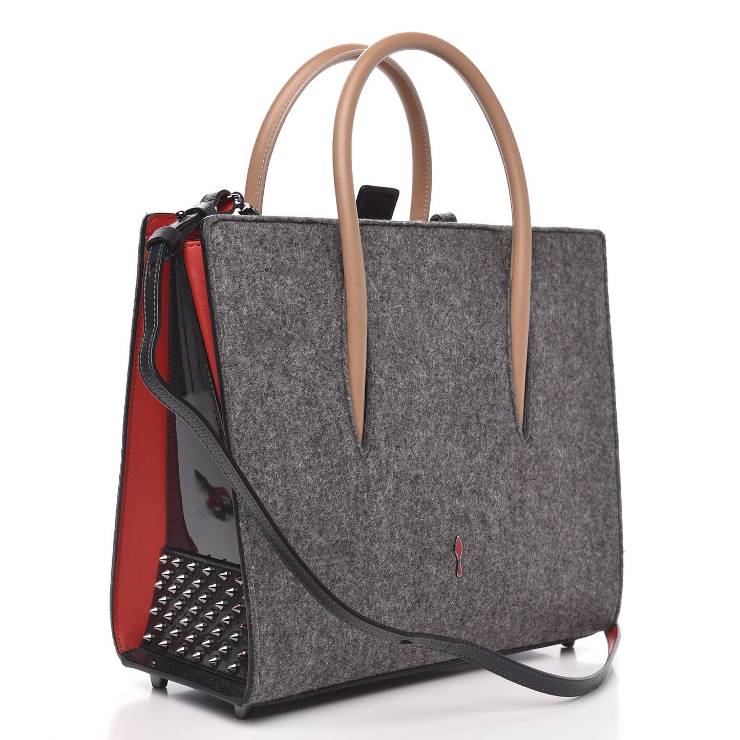 Wool Calfskin Spikes Medium Camouflage Paloma Gray