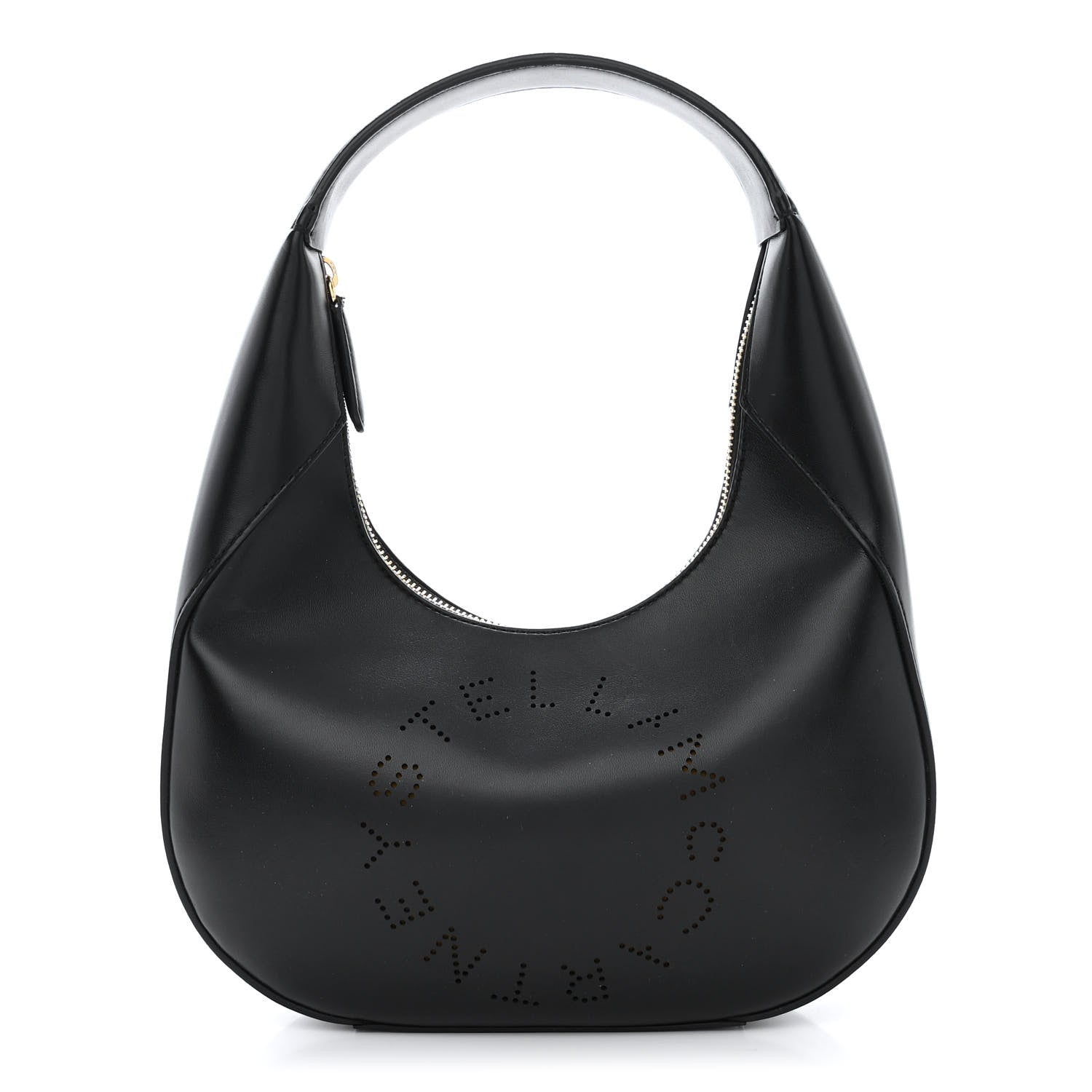 Stella McCartney Eco Alter Nappa Perforated Logo Small Hobo Black 1 of 12