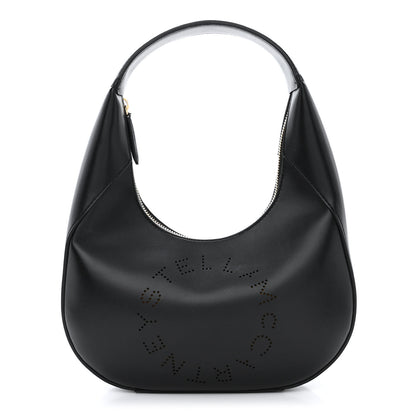 Stella McCartney Eco Alter Nappa Perforated Logo Small Hobo Black 1 of 12