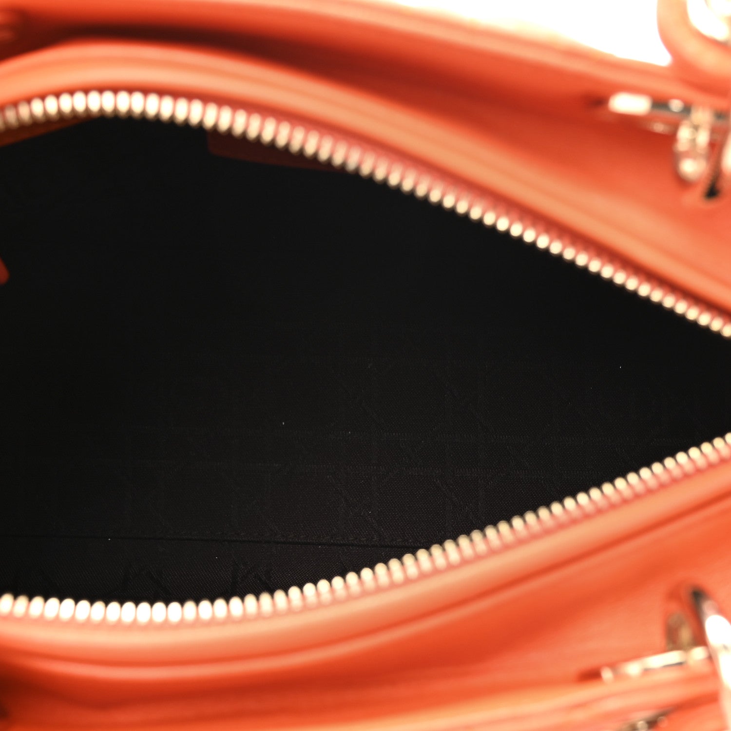 Christian Dior Lambskin Cannage Medium Lady Dior Orange 4 of 12