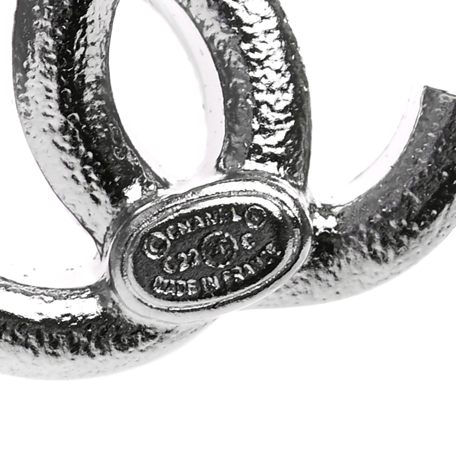 Chanel Crystal CC Earrings Silver 4 of 4