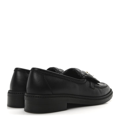 Chanel Lambskin Quilted CC Turnlock Loafers 38 Black 5 of 9