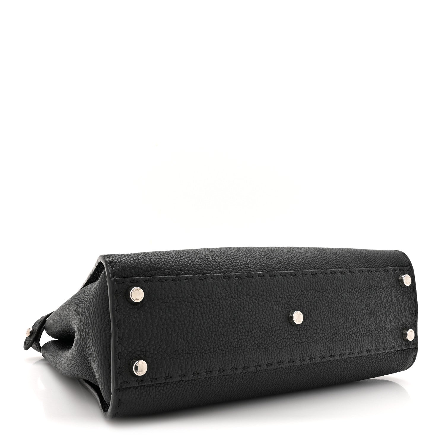 Fendi Cuoio Romano Selleria Bi-Color Medium Peekaboo Iconic Satchel Black Mou 4 of 13