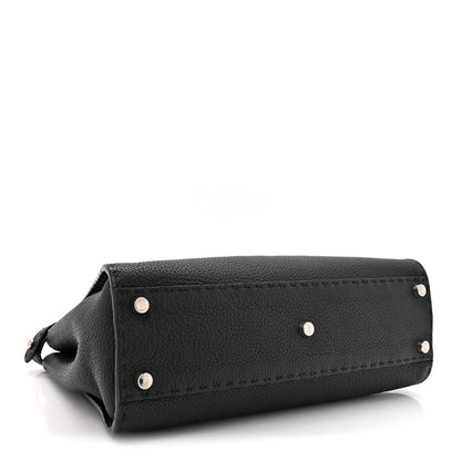 Fendi Cuoio Romano Selleria Bi-Color Medium Peekaboo Iconic Satchel Black Mou 4 of 13