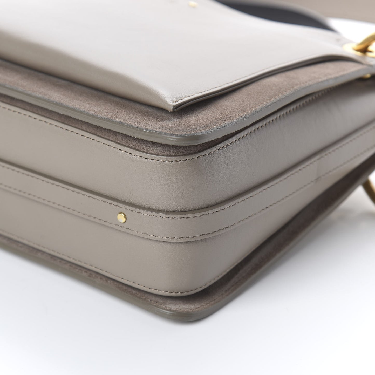 Calfskin Suede Medium Roy Bag Motty Grey