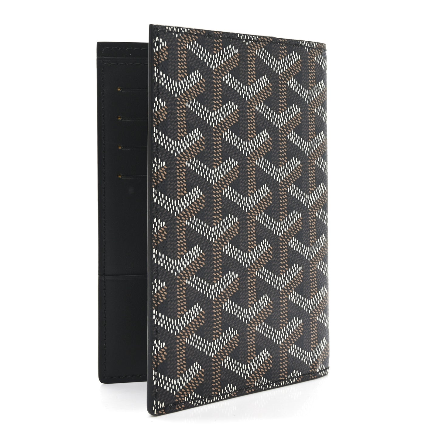 Goyardine Grenelle Passport Wallet Black Gold