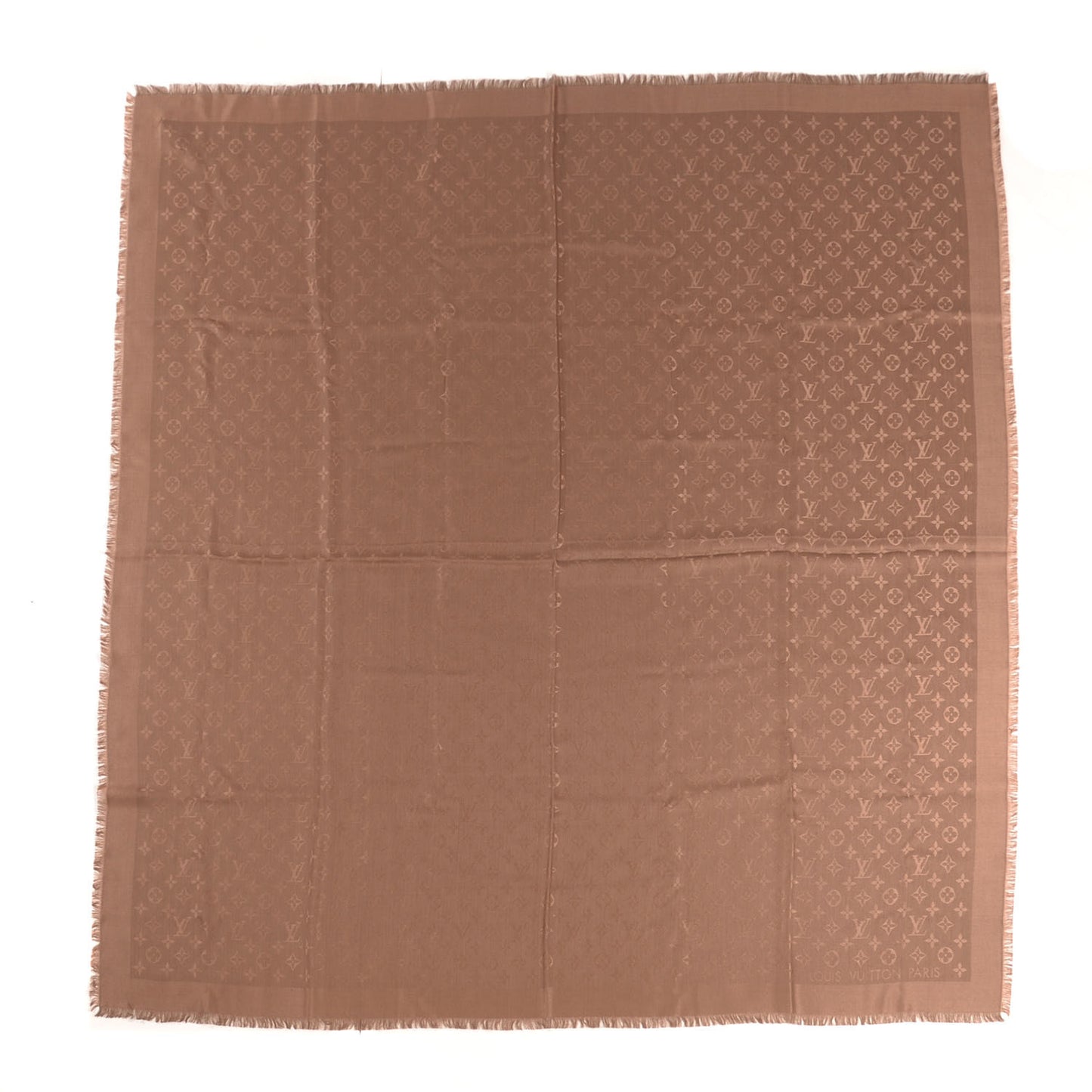 Silk Wool Monogram Shawl Dune