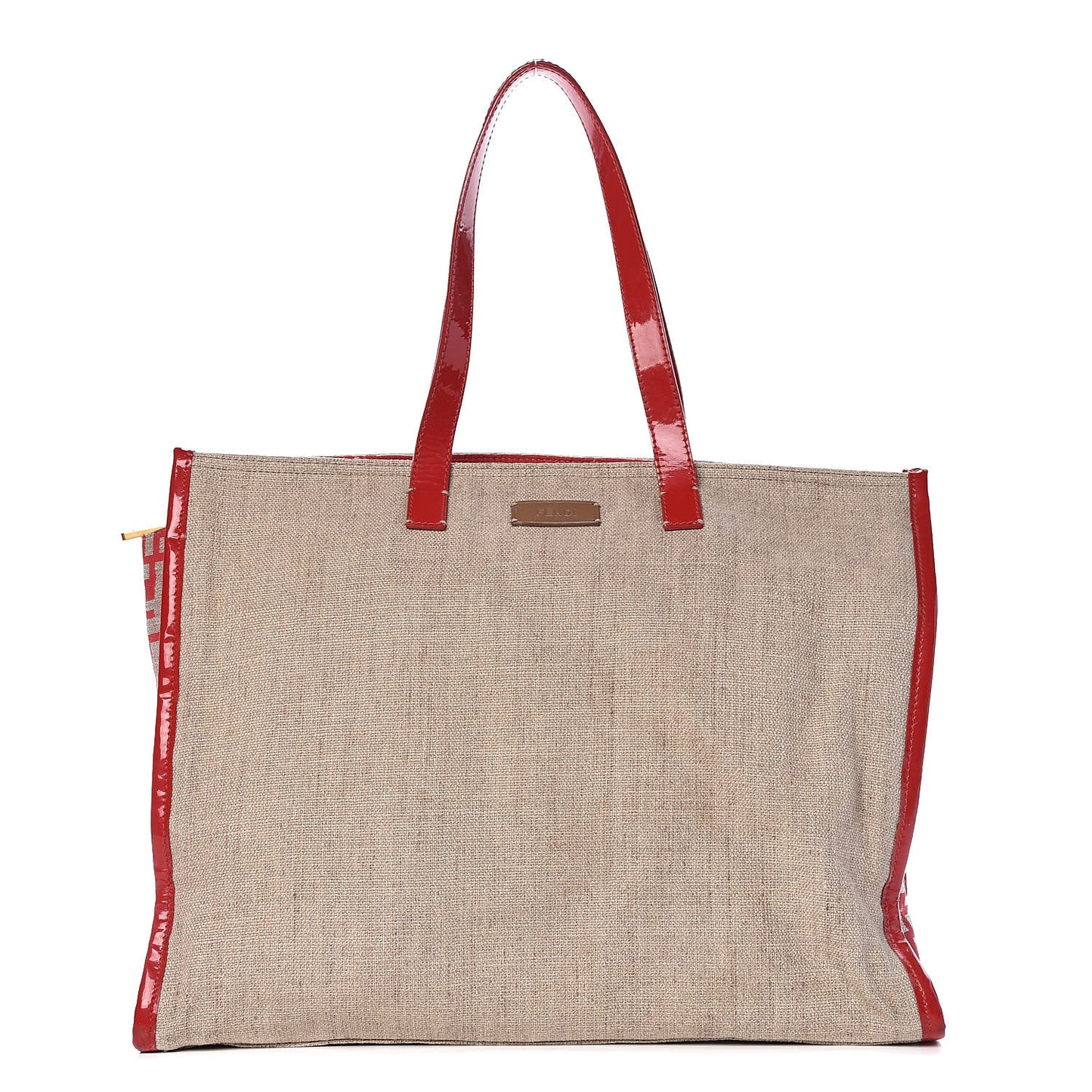 Linen Patent FF Shopping Tote Fragola