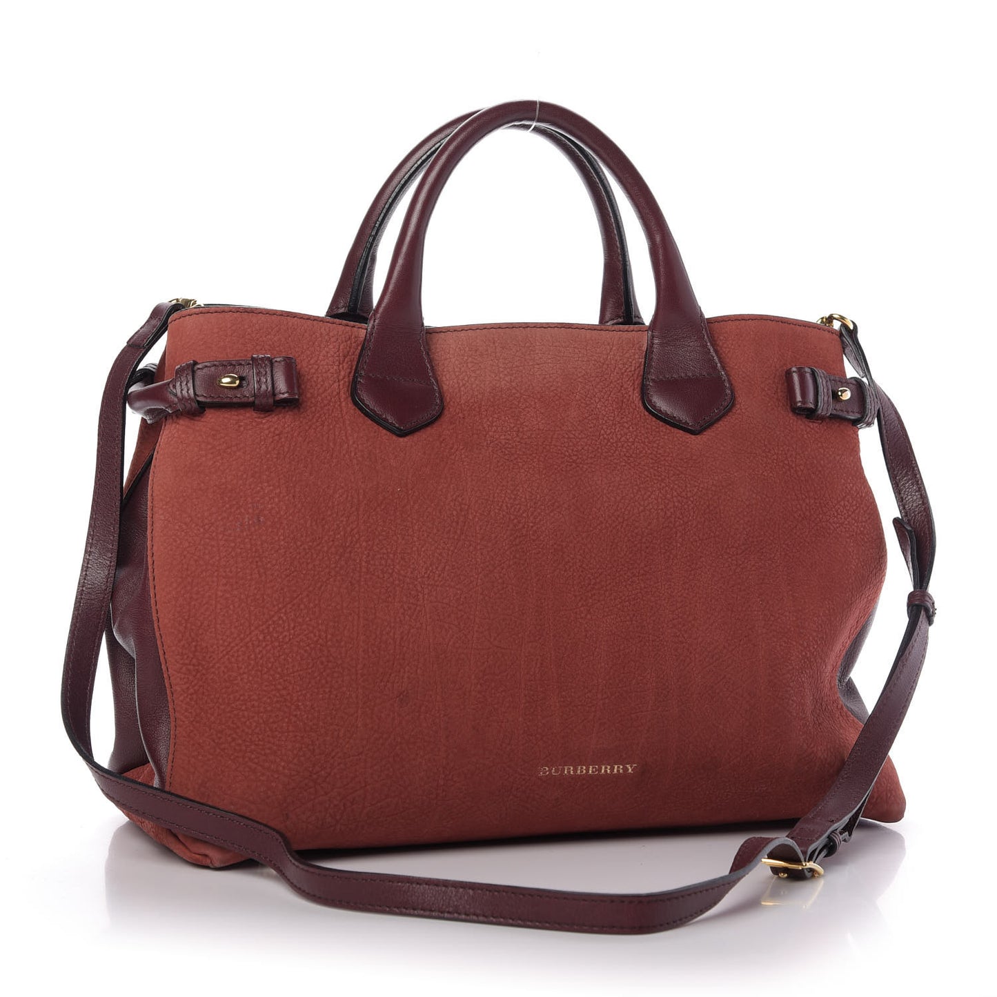 Grainy Nubuck Medium Banner Tote Deep Claret