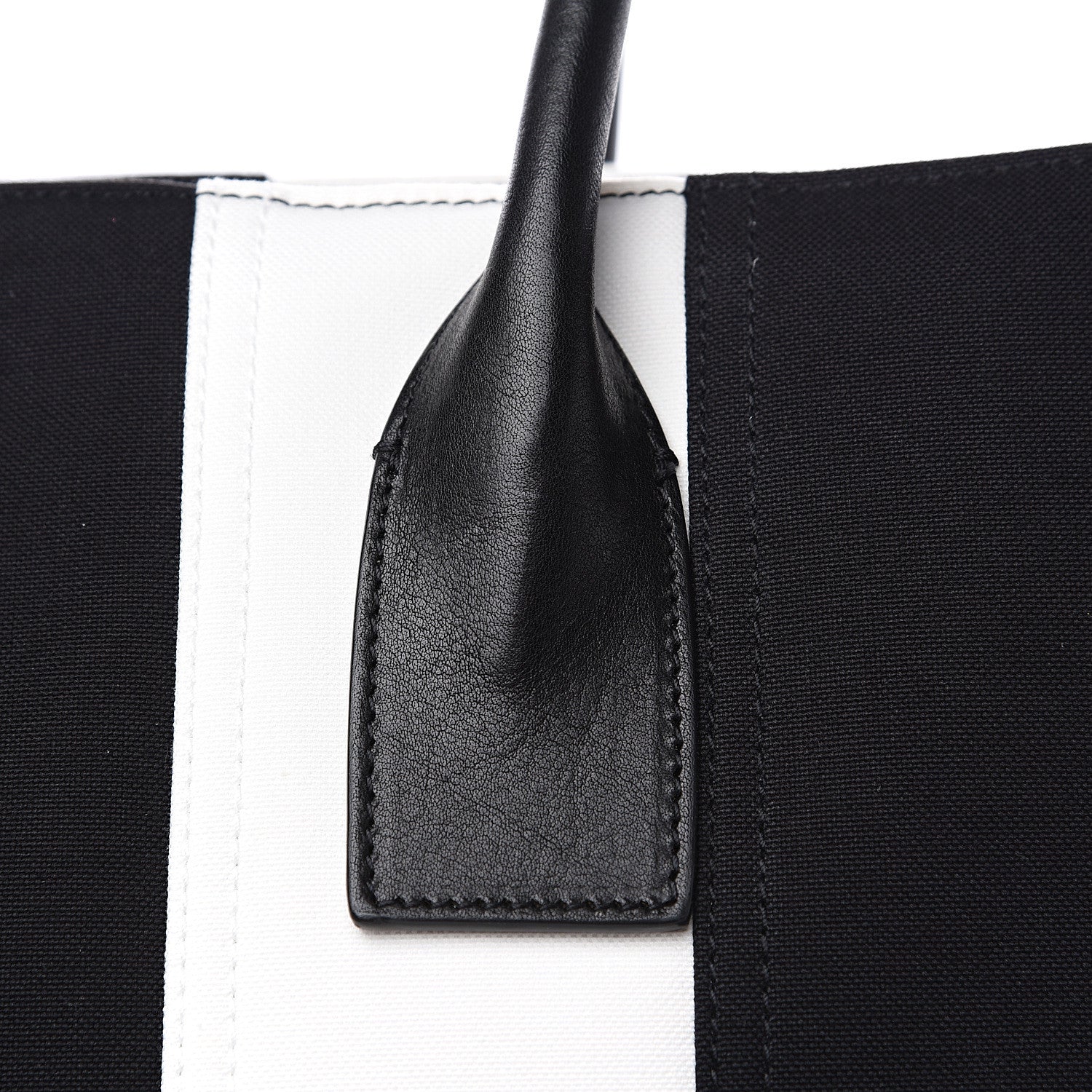Saint Laurent Canvas Noe Striped Tote Black White 8 of 10