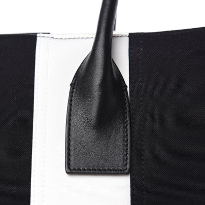 Saint Laurent Canvas Noe Striped Tote Black White 8 of 10