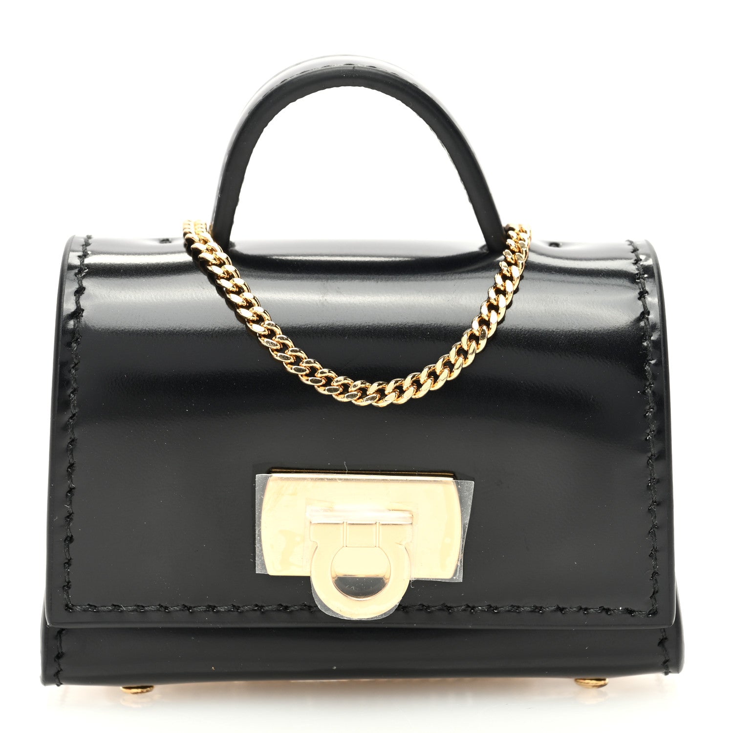 Salvatore Ferragamo Calfskin AirPod Case Black 1 of 10