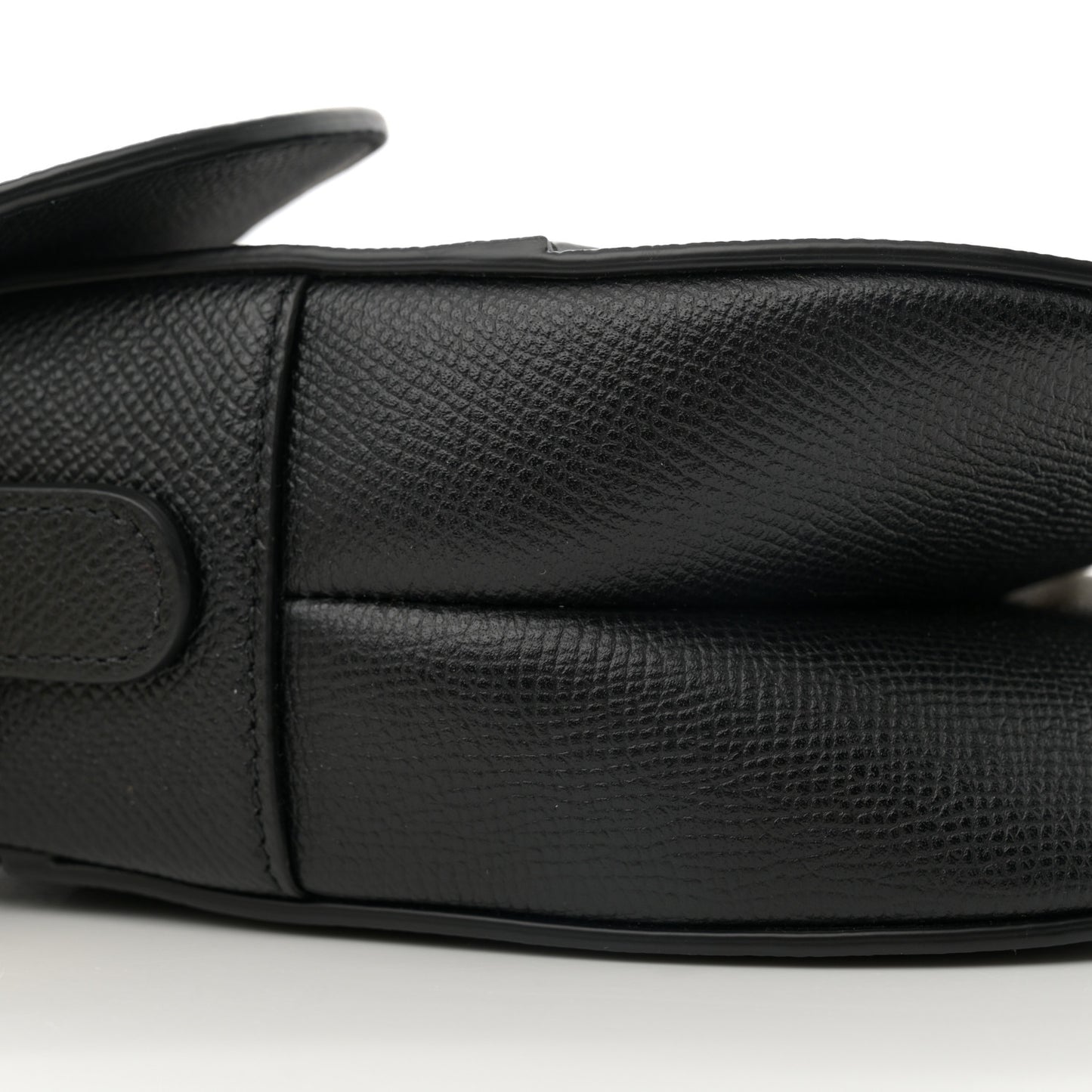 Grained Calfskin Saddle Bag Black