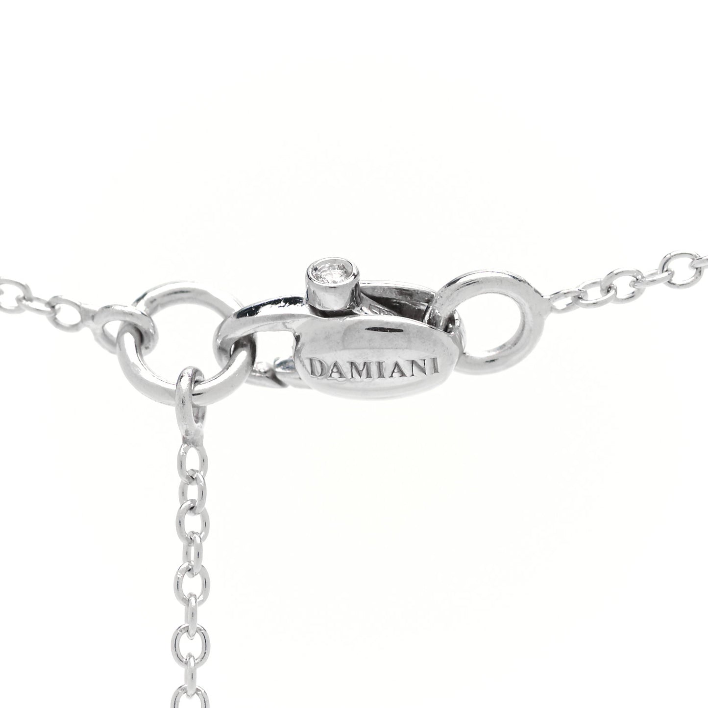 18K White Gold Diamond Ruby Belle Opaque Pendant Necklace