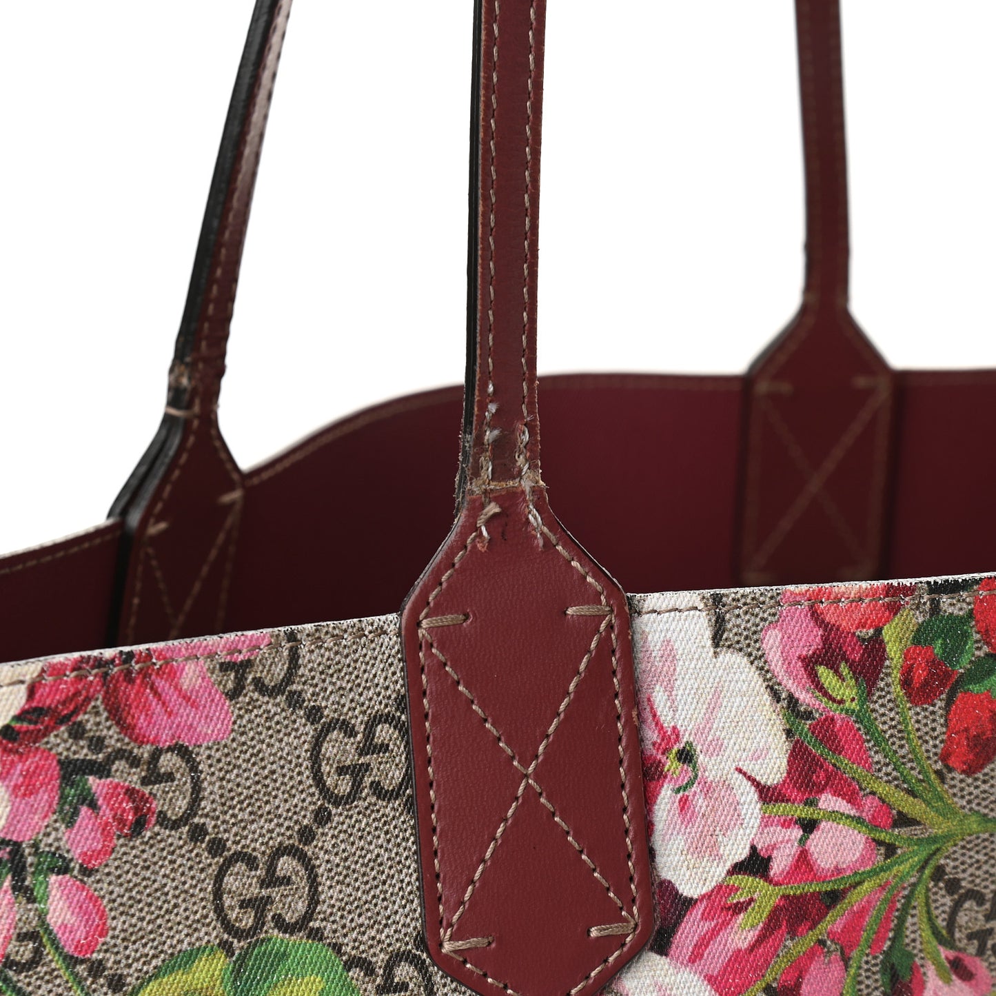GG Supreme Monogram Blooms Medium Reversible Tote Beige Multicolor Dry Rose