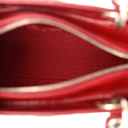 Christian Dior Patent Cannage Medium Lady Dior Red 5 of 19