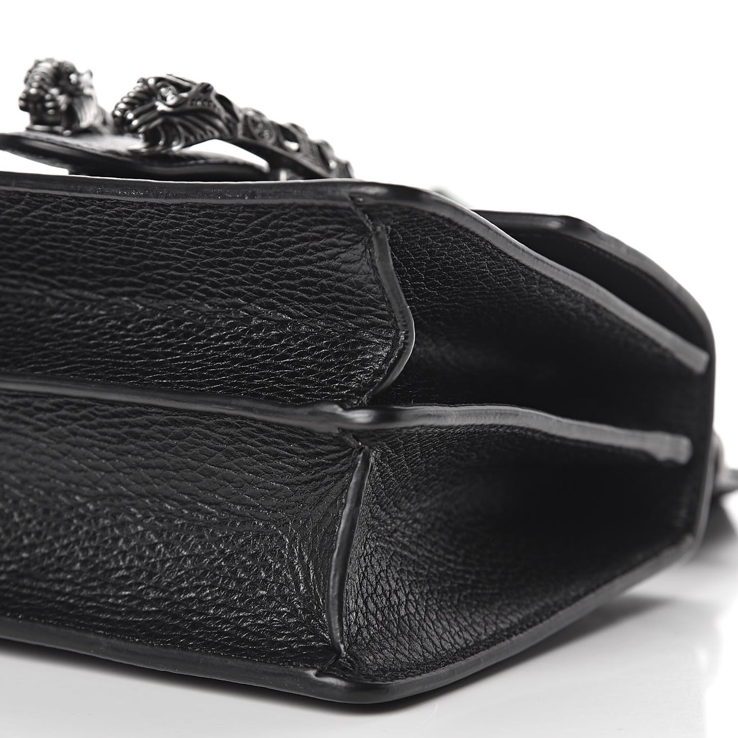 Dollar Calfskin Crystal Web Mini Dionysus Bamboo Top Handle Bag Black Black Diamond