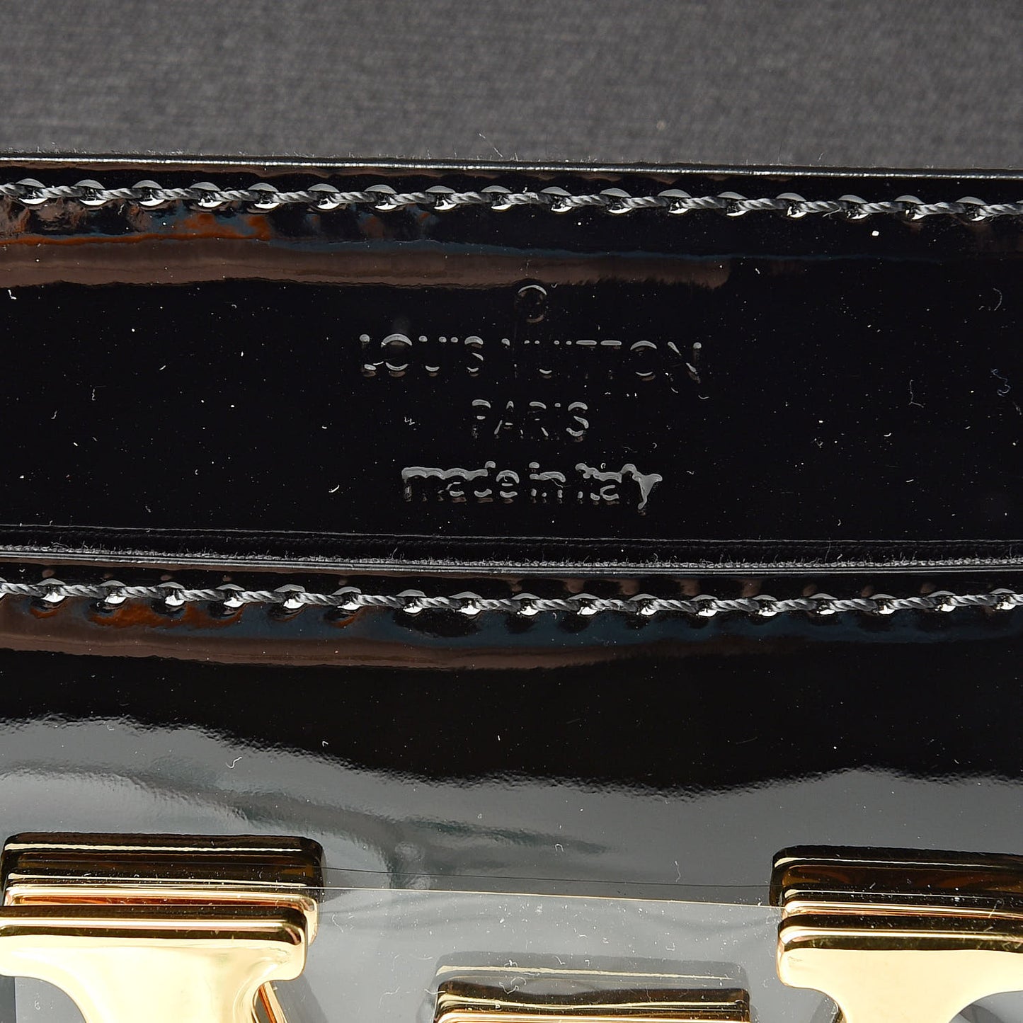 Patent Louise Clutch Black