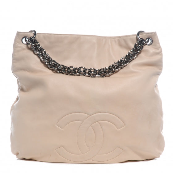 Chanel Lambskin Soft and Chain Large Hobo Beige 1 of 8